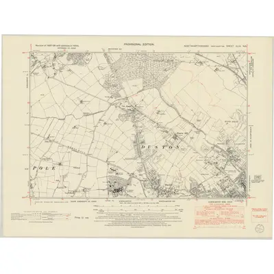 1950 Map of Northamptonshire XLIV.NE, 1952 Print