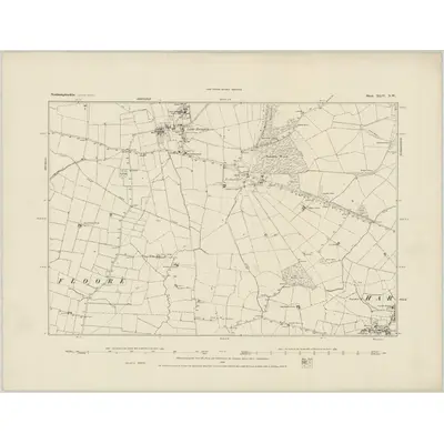 1883 Map of Northamptonshire XLIV.NW, 1884 Print