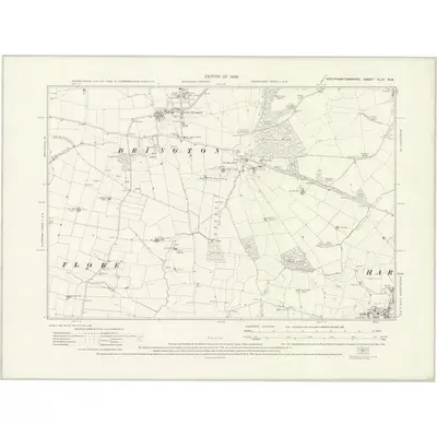 1923 Map of Northamptonshire XLIV.NW, 1926 Print