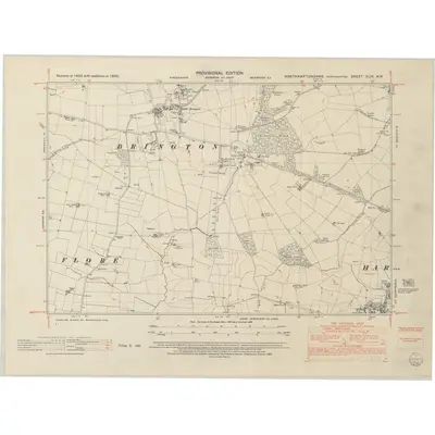 1950 Map of Northamptonshire XLIV.NW, 1952 Print