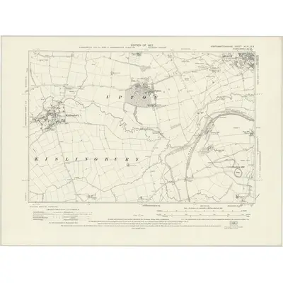 1923 Map of Northamptonshire XLIV.SE, 1927 Print