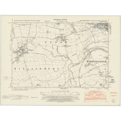 1950 Map of Northamptonshire XLIV.SE, 1952 Print