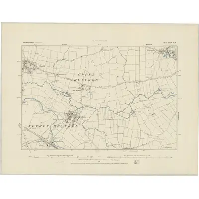 1883 Map of Northamptonshire XLIV.SW, 1884 Print