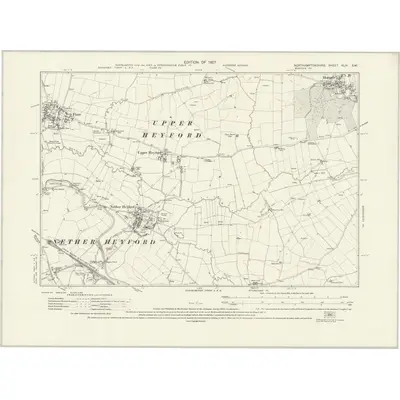1923 Map of Northamptonshire XLIV.SW, 1927 Print
