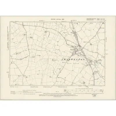1899 Map of Northamptonshire XLIX.NE, 1900 Print