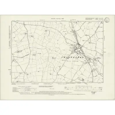 1899 Map of Northamptonshire XLIX.NE, 1933 Print