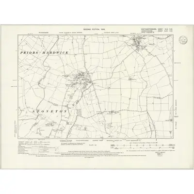 1899 Map of Northamptonshire XLIX.NW, 1939 Print