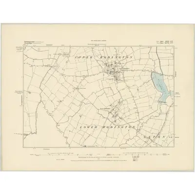 1882 Map of Northamptonshire XLIX.SW, 1884 Print