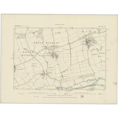 1883 Map of Northamptonshire XLV.NE, 1884 Print