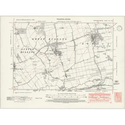 1938 Map of Northamptonshire XLV.NE, 1946 Print