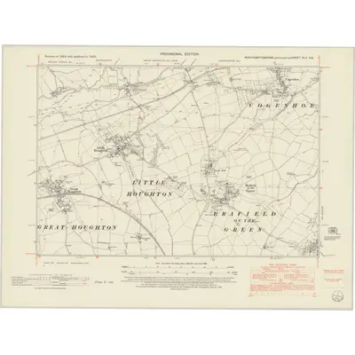 1950 Map of Northamptonshire XLV.SE, 1952 Print