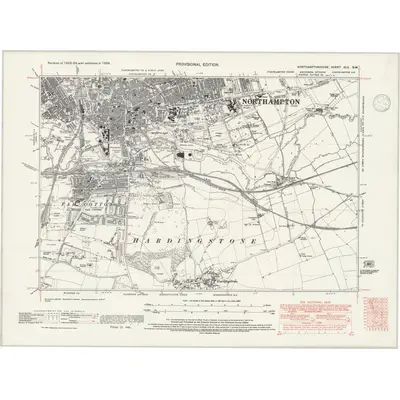 1938 Map of Northamptonshire XLV.SW, 1946 Print