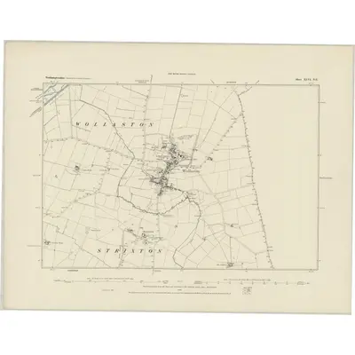1883 Map of Northamptonshire XLVI.NE, 1884 Print