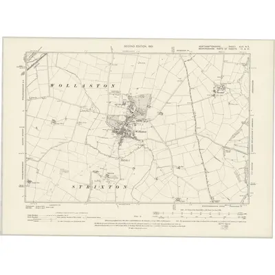 1899 Map of Northamptonshire XLVI.NE, 1901 Print