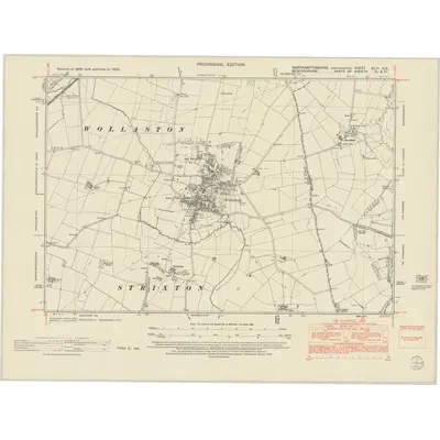 1950 Map of Northamptonshire XLVI.NE, 1952 Print