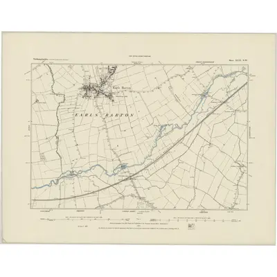 1883 Map of Northamptonshire XLVI.NW, 1884 Print