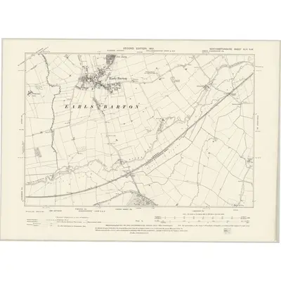 1899 Map of Northamptonshire XLVI.NW, 1901 Print