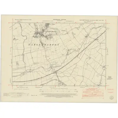 1950 Map of Northamptonshire XLVI.NW, 1952 Print