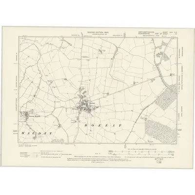 1899 Map of Northamptonshire XLVI.SE, 1900 Print