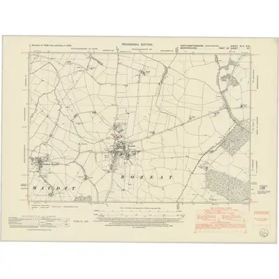 1950 Map of Northamptonshire XLVI.SE, 1952 Print