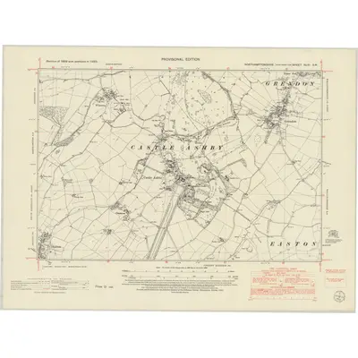 1950 Map of Northamptonshire XLVI.SW, 1952 Print