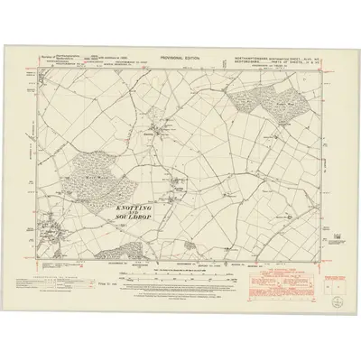 1950 Map of Northamptonshire XLVII.NE, 1952 Print