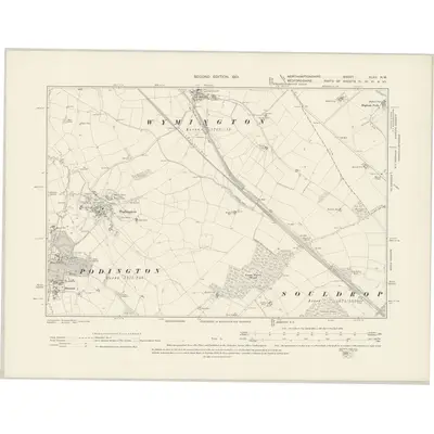 1899 Map of Northamptonshire XLVII.NW, 1901 Print