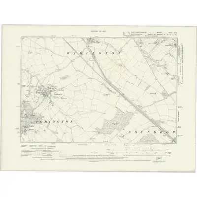 1923 Map of Northamptonshire XLVII.NW, 1927 Print
