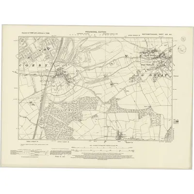 1938 Map of Northamptonshire XVII.NE, 1945 Print