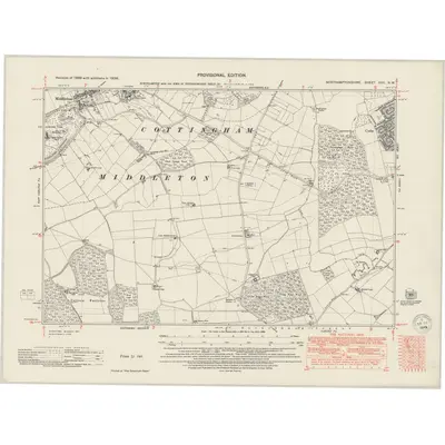 1938 Map of Northamptonshire XVII.NW, 1949 Print