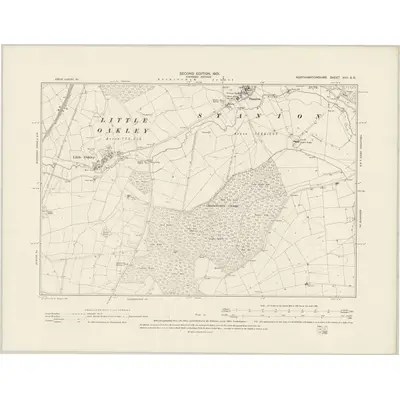 1899 Map of Northamptonshire XVII.SE, 1901 Print