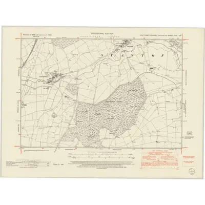1950 Map of Northamptonshire XVII.SE, 1952 Print