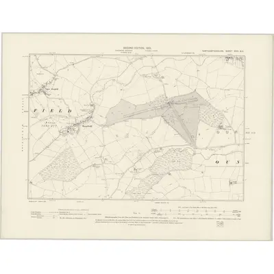 1899 Map of Northamptonshire XVIII.NE, 1901 Print