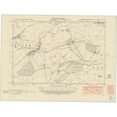 1950 Map of Northamptonshire XVIII.NE, 1951 Print