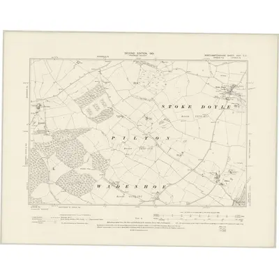 1899 Map of Northamptonshire XVIII.SE, 1901 Print