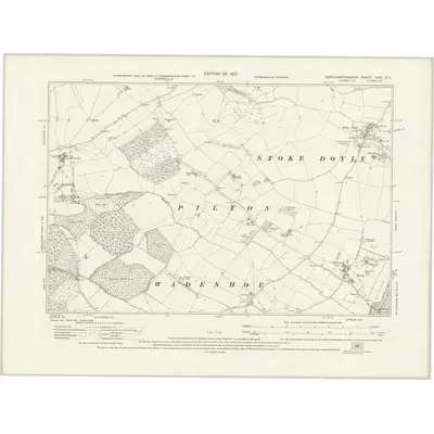 1924 Map of Northamptonshire XVIII.SE, 1927 Print
