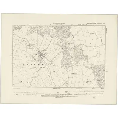 1899 Map of Northamptonshire XVIII.SW, 1901 Print