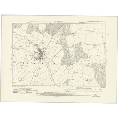 1924 Map of Northamptonshire XVIII.SW, 1927 Print