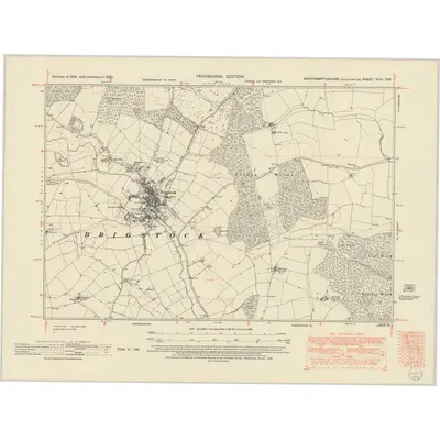 1950 Map of Northamptonshire XVIII.SW, 1952 Print
