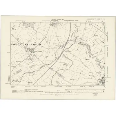 1899 Map of Northamptonshire XXII.NE, 1901 Print