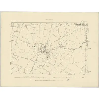1884 Map of Northamptonshire XXIII.NE, 1885 Print