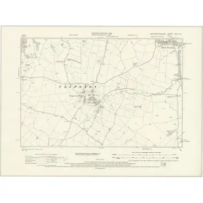 1899 Map of Northamptonshire XXIII.NE, 1931 Print