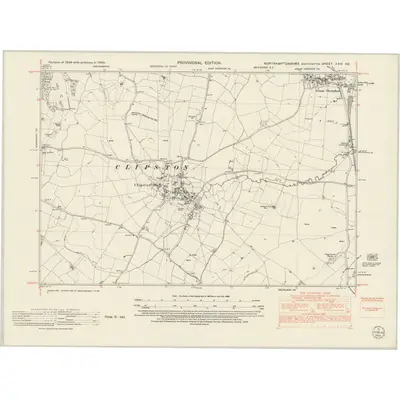 1950 Map of Northamptonshire XXIII.NE, 1952 Print
