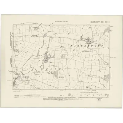 1899 Map of Northamptonshire XXIII.NW, 1901 Print