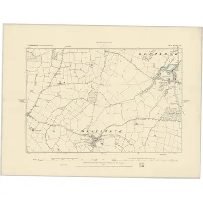 1884 Map of Northamptonshire XXIII.SE, 1885 Print