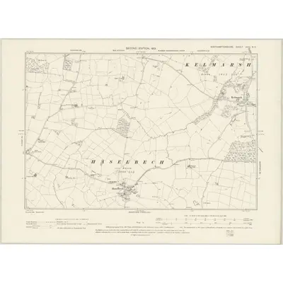 1899 Map of Northamptonshire XXIII.SE, 1901 Print