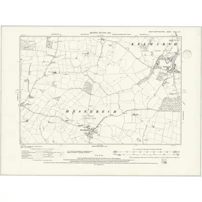 1899 Map of Northamptonshire XXIII.SE, 1938 Print