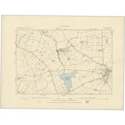 1884 Map of Northamptonshire XXIII.SW, 1885 Print