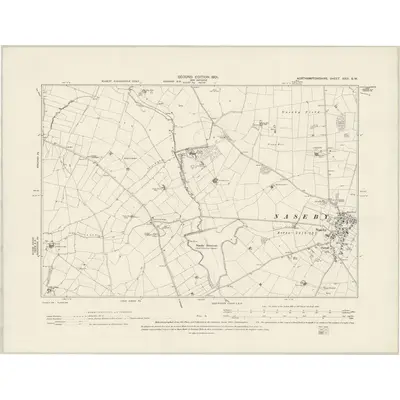 1899 Map of Northamptonshire XXIII.SW, 1901 Print