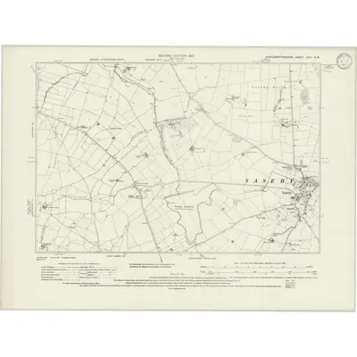1899 Map of Northamptonshire XXIII.SW, 1933 Print